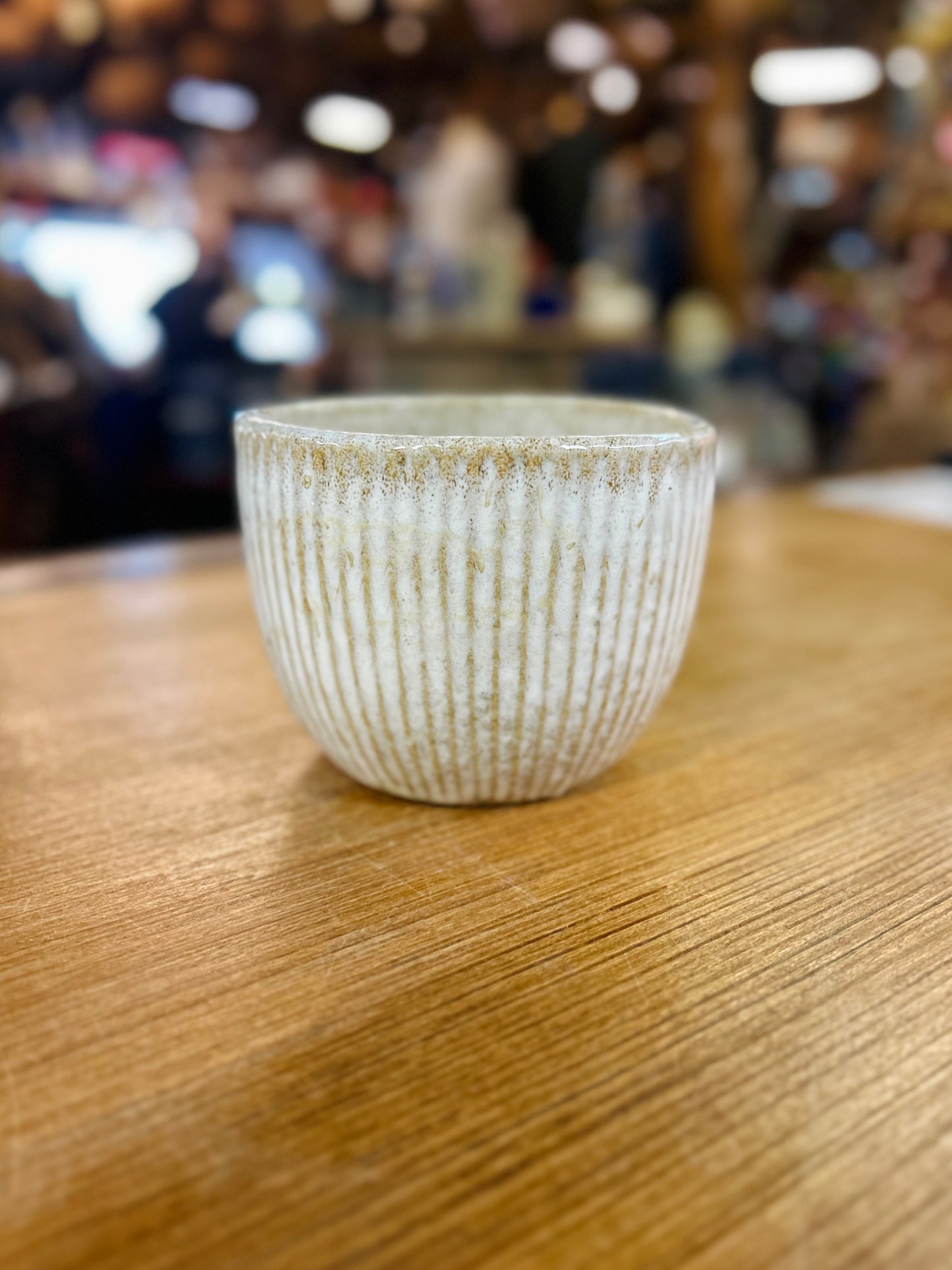 Vintage Glazed White/Beige Pottery Piece Bowl