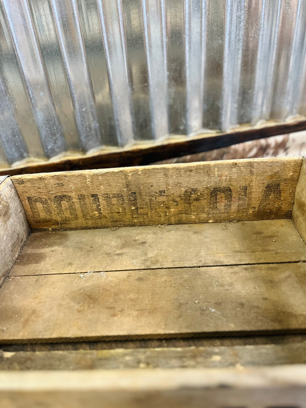Vintage Double Cola Wooden Crate