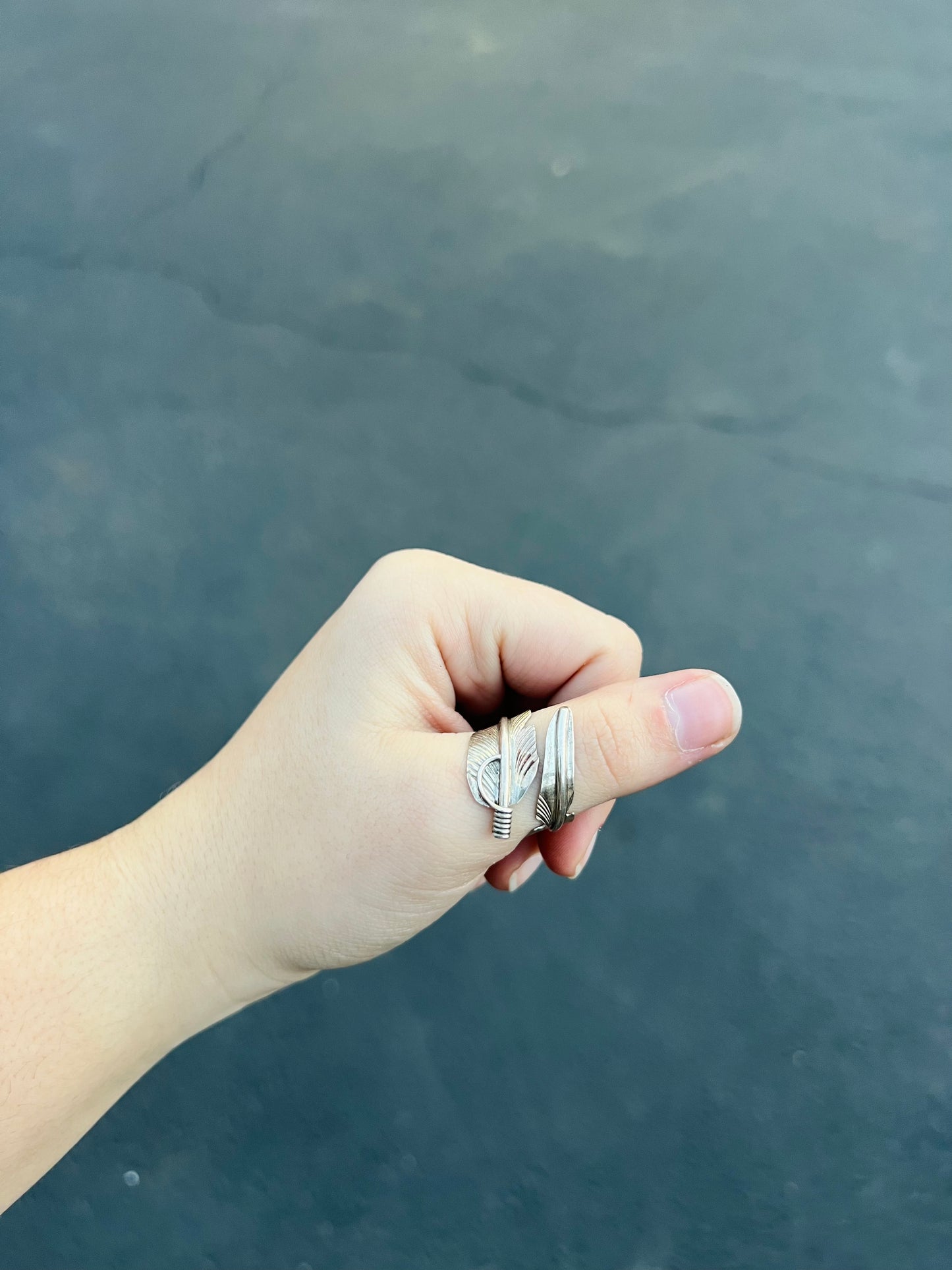 OG Sterling Silver Feather Wrap Ring