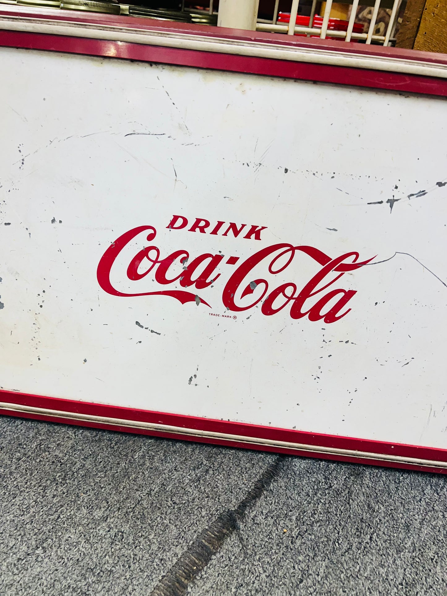 Coca Cola Cooler Top/ Sign