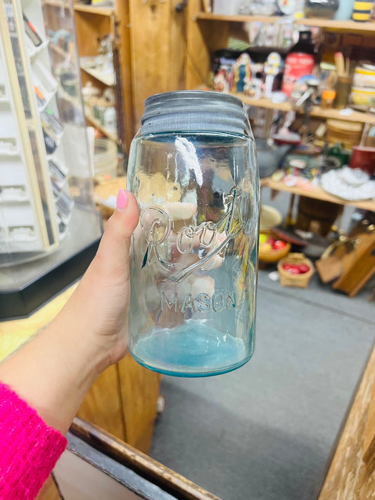 Root Mason Blue Jar with Zinc Lid