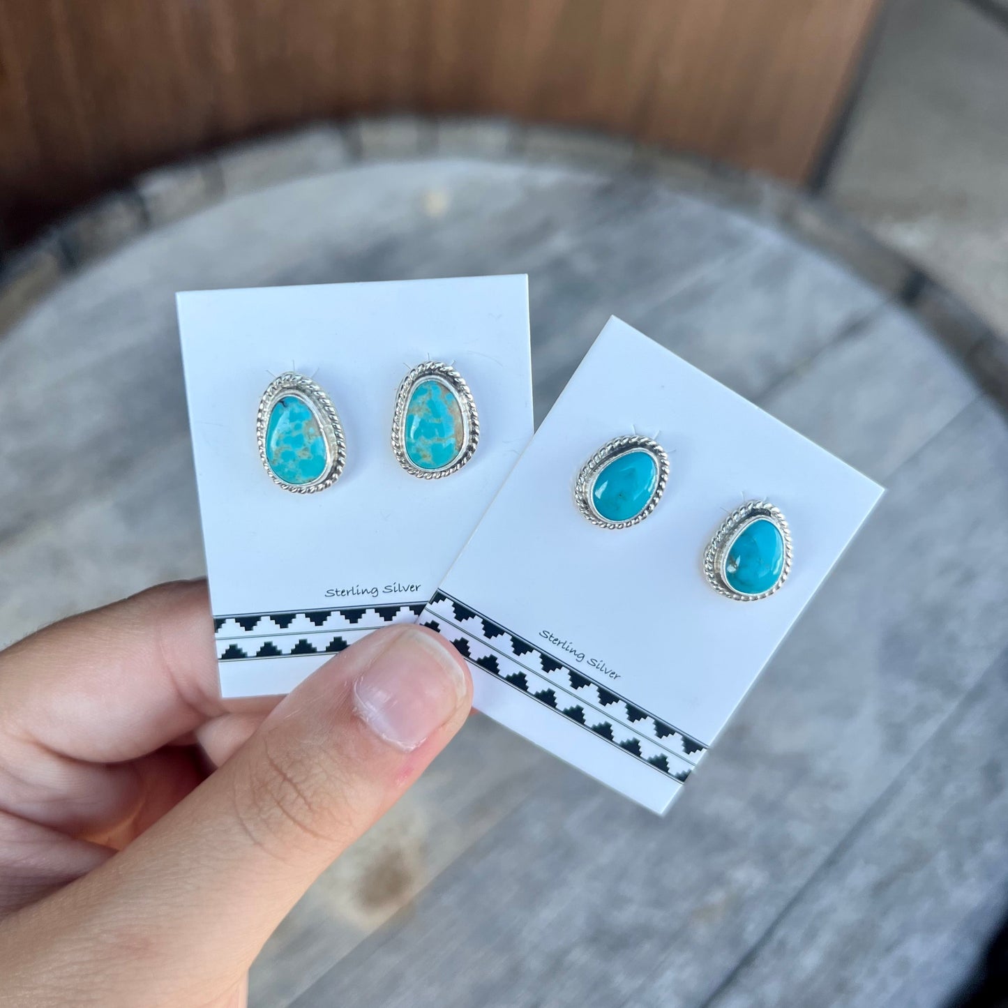 Genuine Kingman Turquoise Teardrop Studs