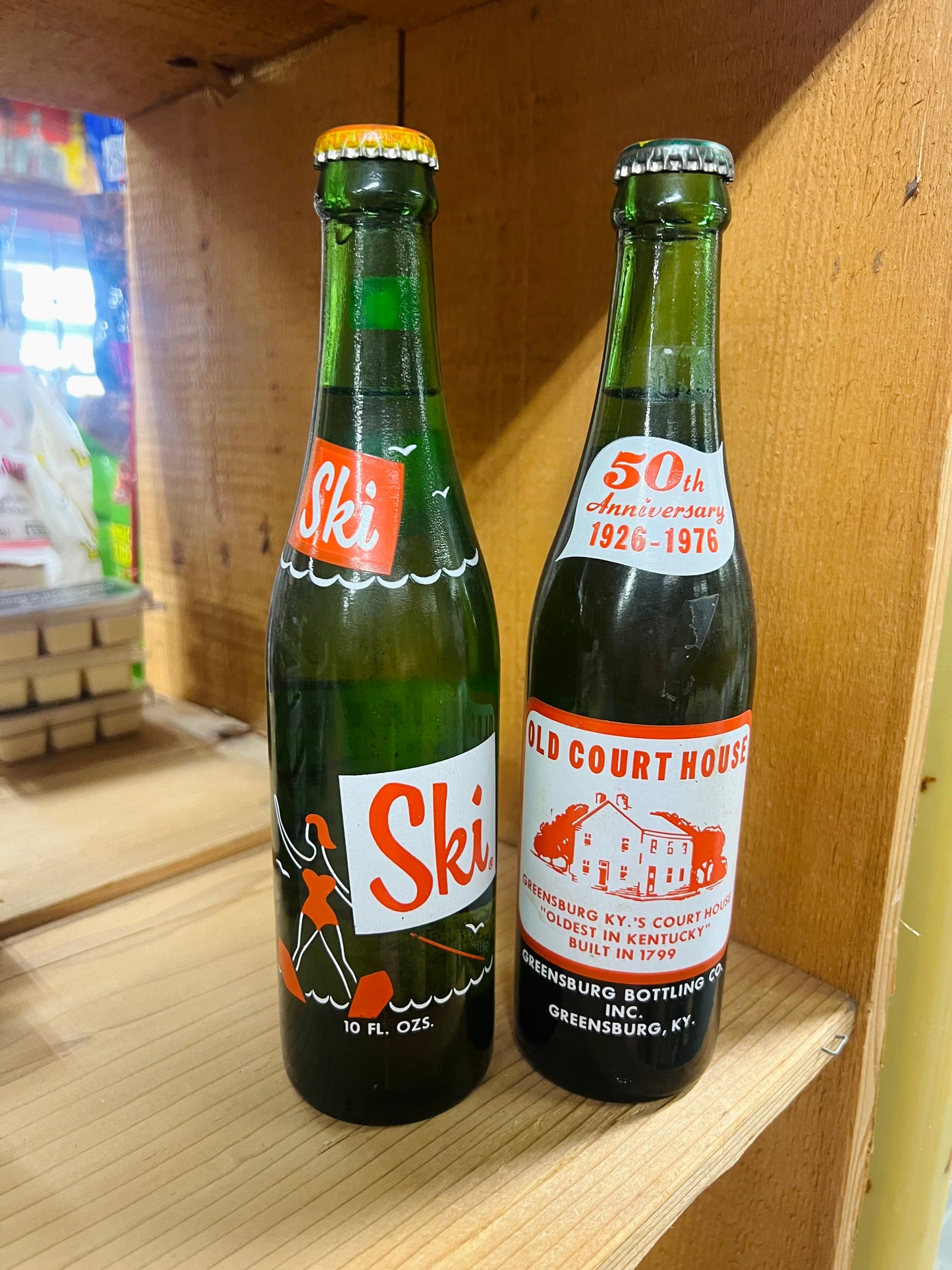 Vintage Ski Glass Bottle 50th Anniversary Greensburg, KY