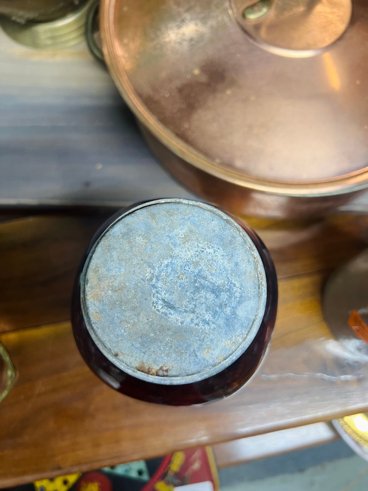 Vintage Amber Ball Perfect Mason Jar with Zinc Lid