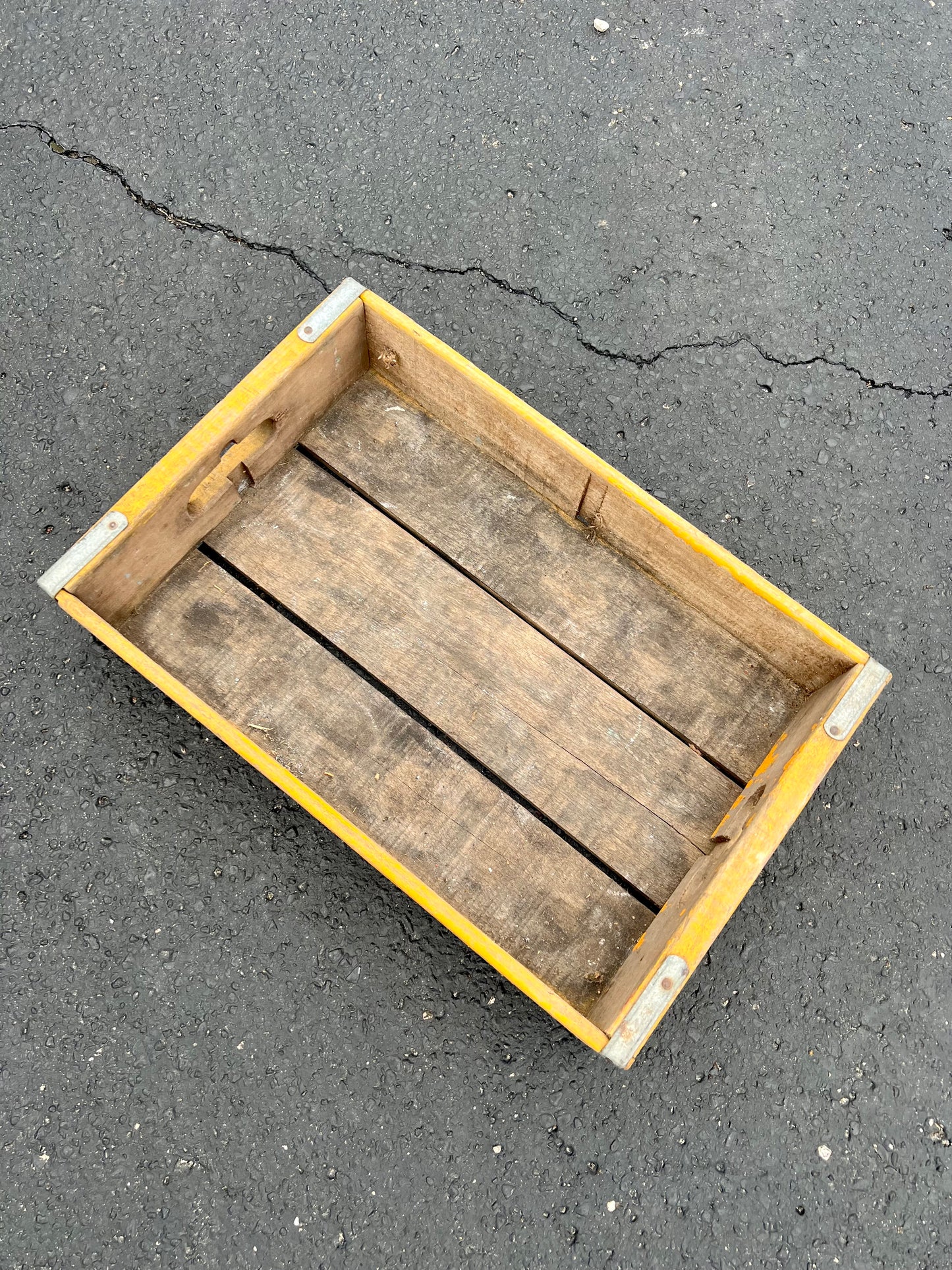 Vintage Yellow Double Cola Crate - Rocky Mt. NC