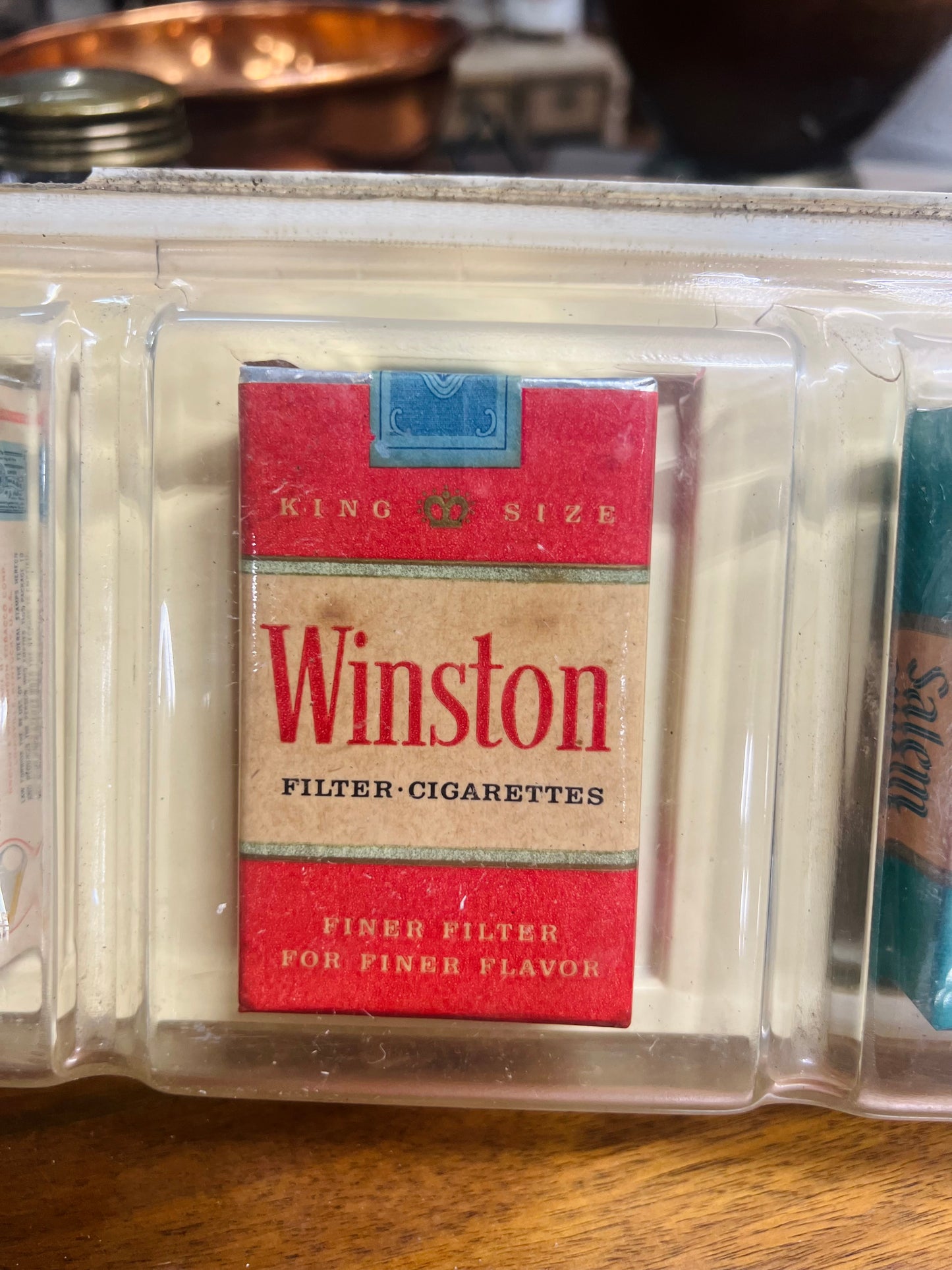 Vintage Viceroy, Winston, Salem, and Old Gold Cigarette Pack Display