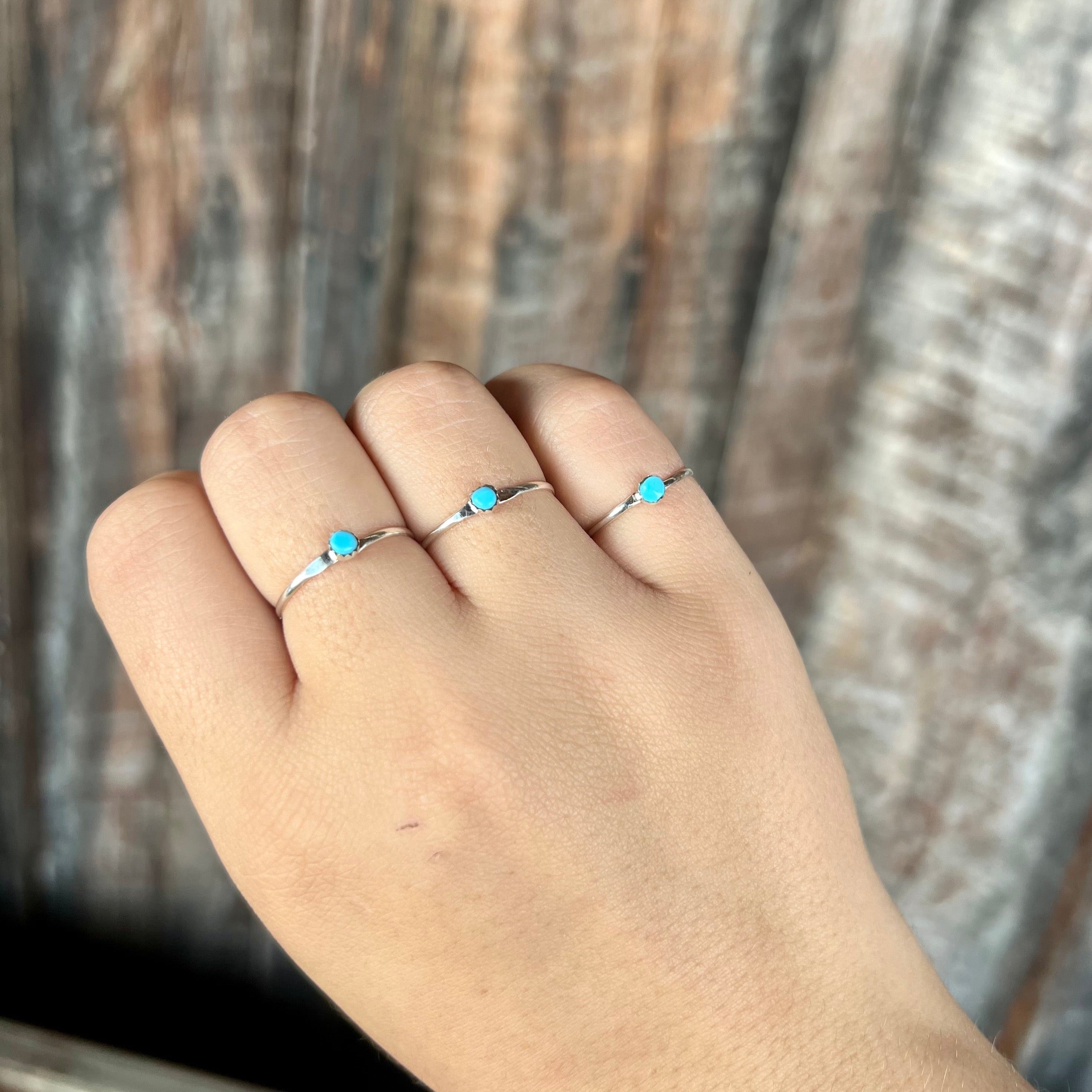 Genuine Turquoise Mini Stud Stacker Ring – The Olde General Store