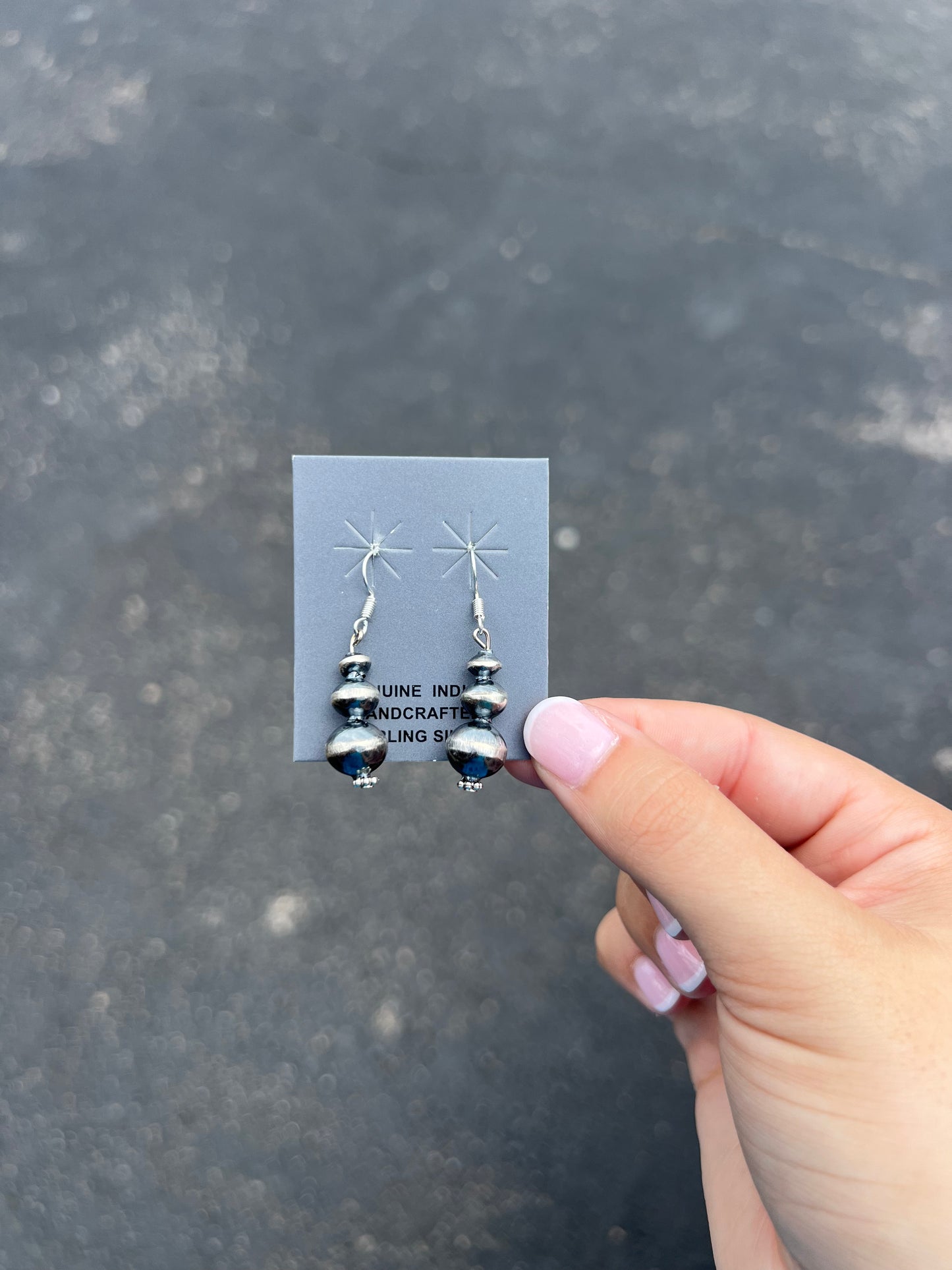 Navajo Handmade Pearl Dangle Earrings