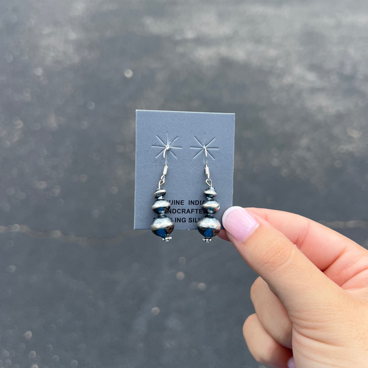 Navajo Handmade Pearl Dangle Earrings