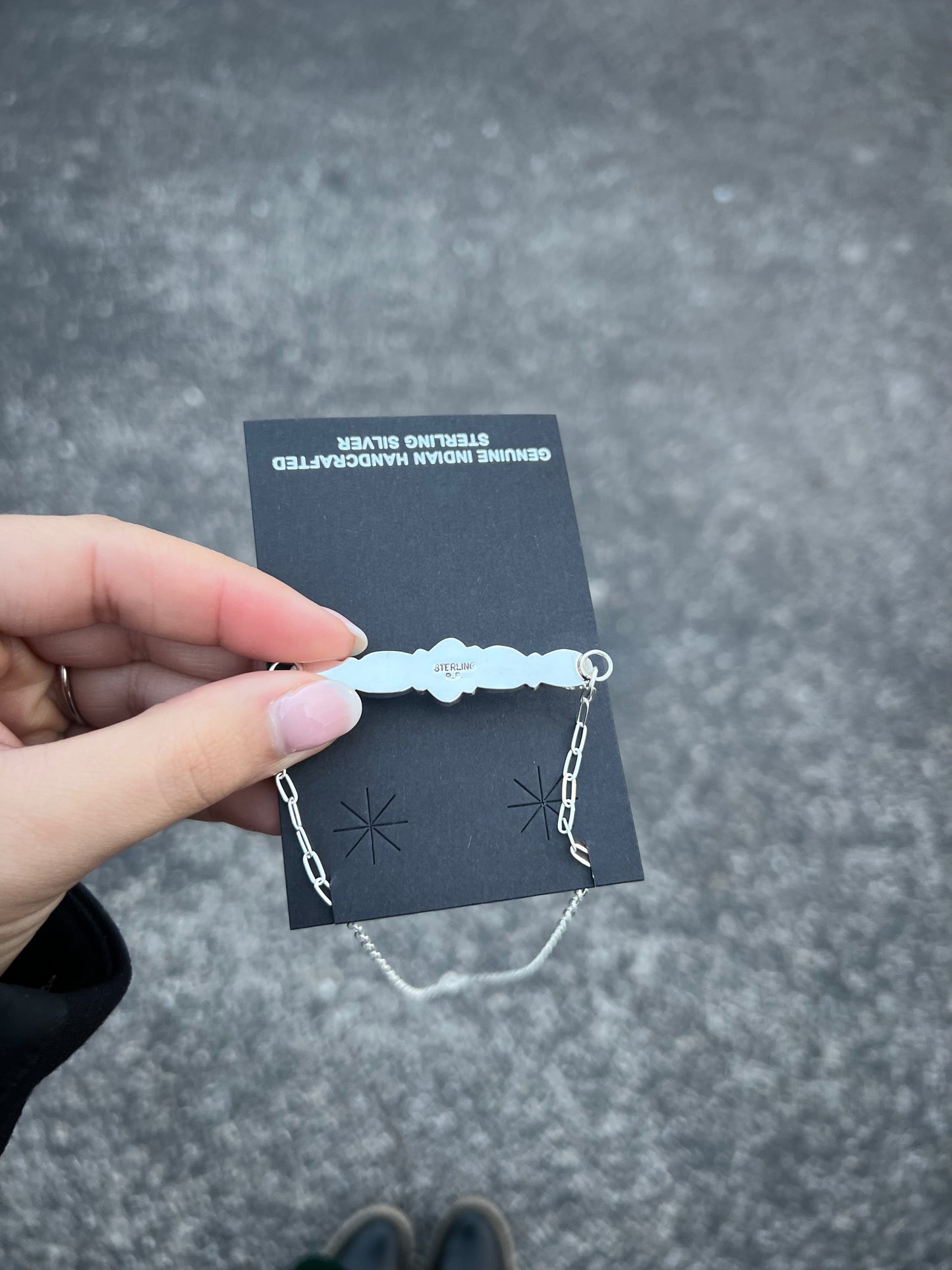 Genuine Kingman Turquoise 5 Stone Sterling Silver Necklace