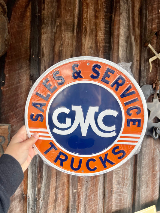 GMC Sales & Service Round Sign 12"