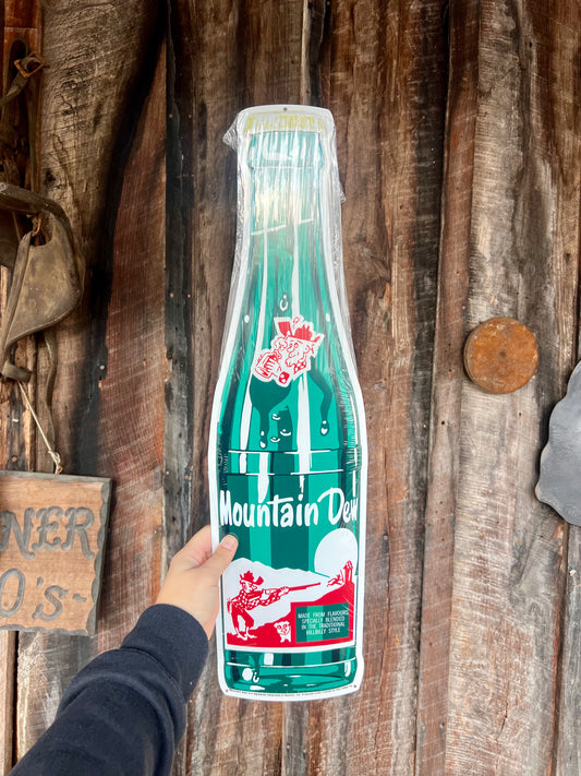 Mountain Dew Bottle Die Cut Metal Sign