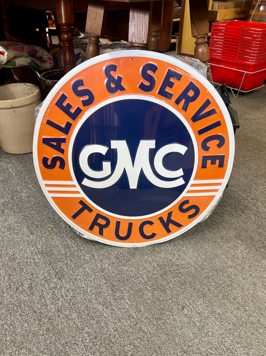GMC Sales & Service 24 inch Large Round Sign