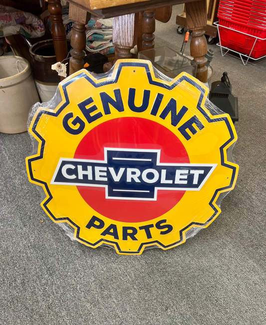 Chevy Gear 24" Die Cut Metal Sign