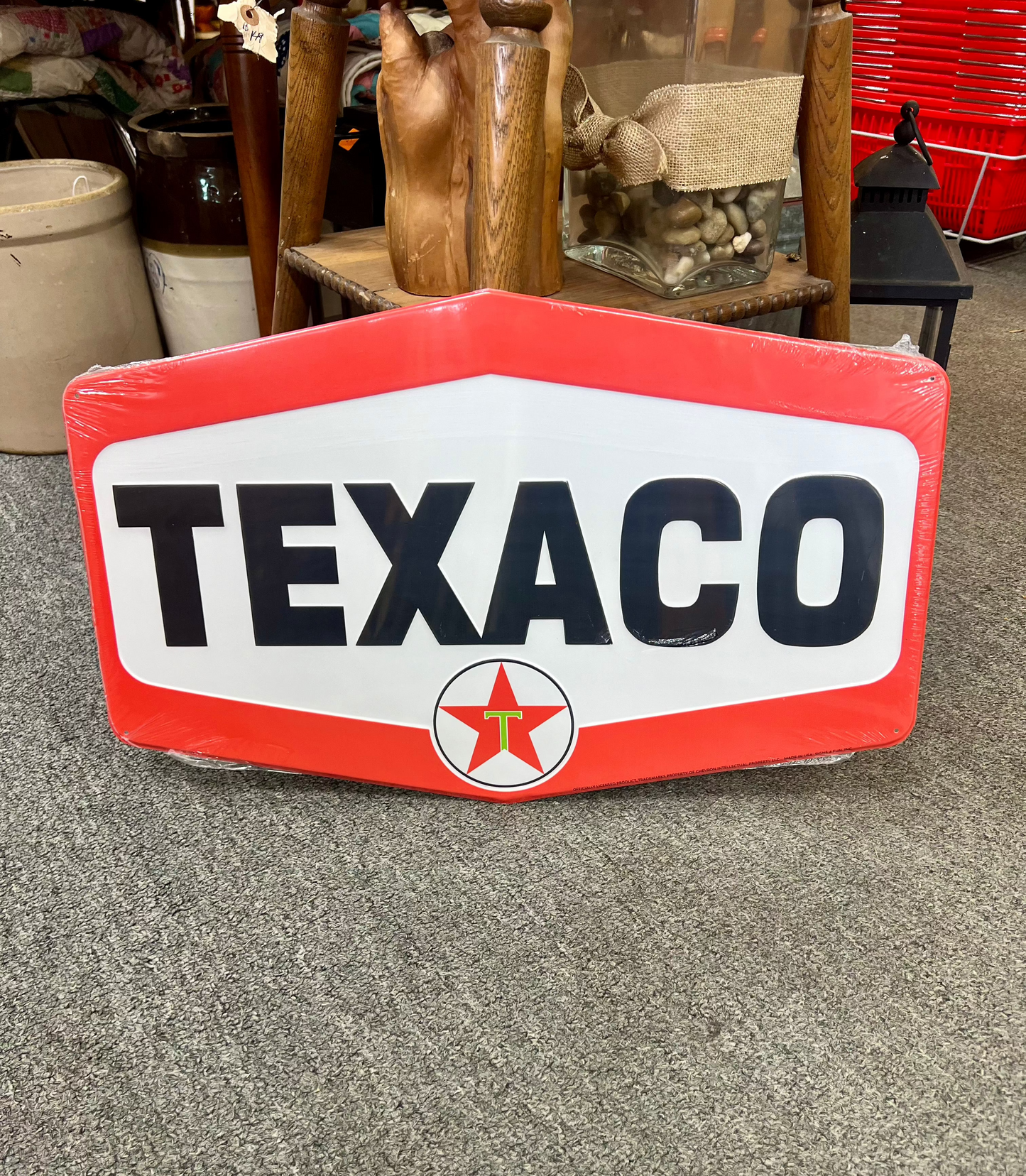 Texaco Hexagon Die Cut Sign