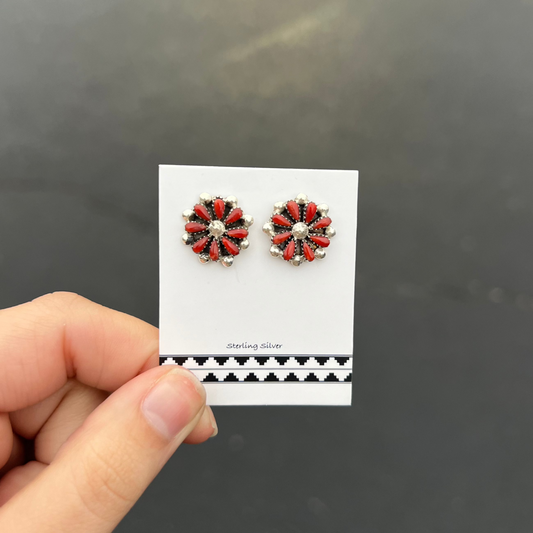 The Everyday Genuine Coral Cluster Earrings