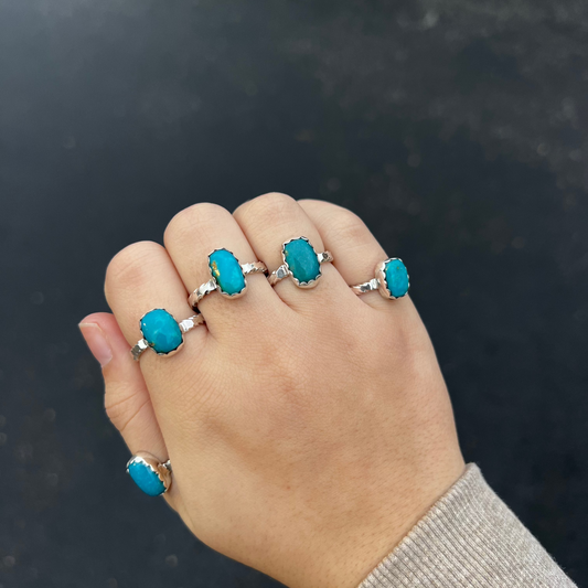 The Dakota Genuine Kingman Turquoise Sterling Silver Ring