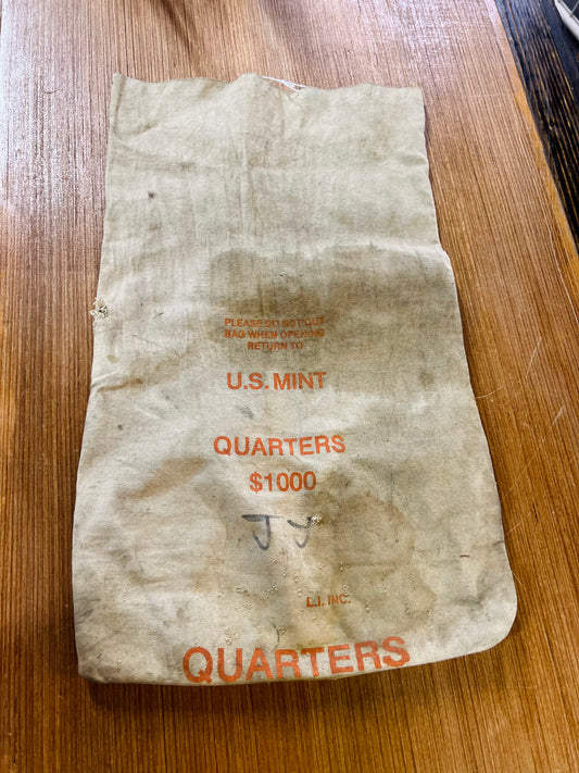 Vintage 1950's Canvas US Mint Quarters Bag $1000