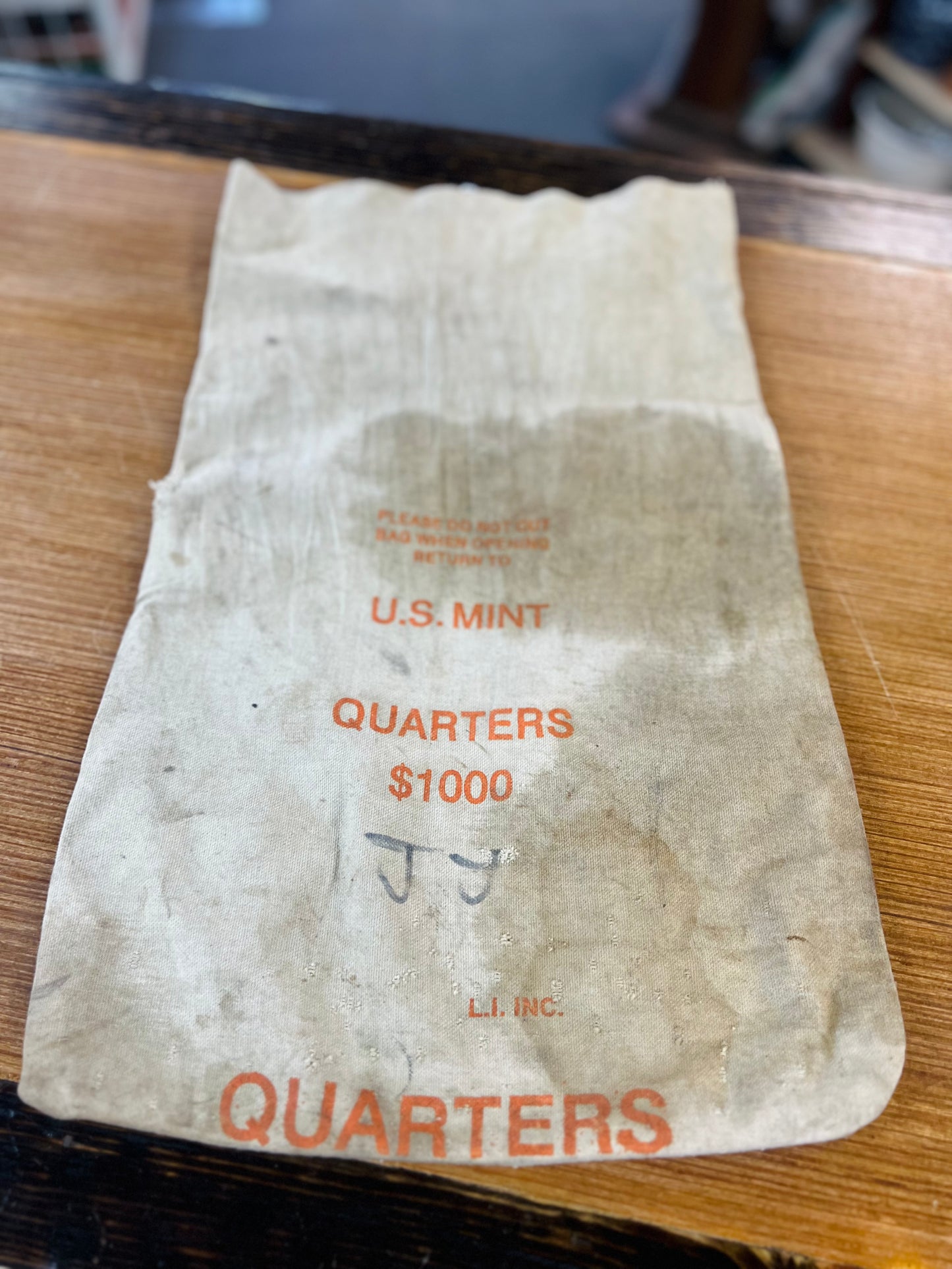 Vintage 1950's Canvas US Mint Quarters Bag $1000