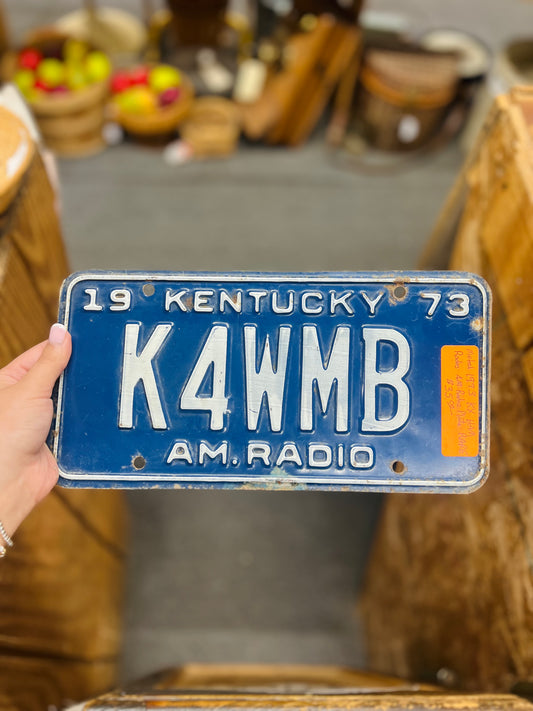 Metal 1973 KY HAM Radio AM Radio Plate - RARE