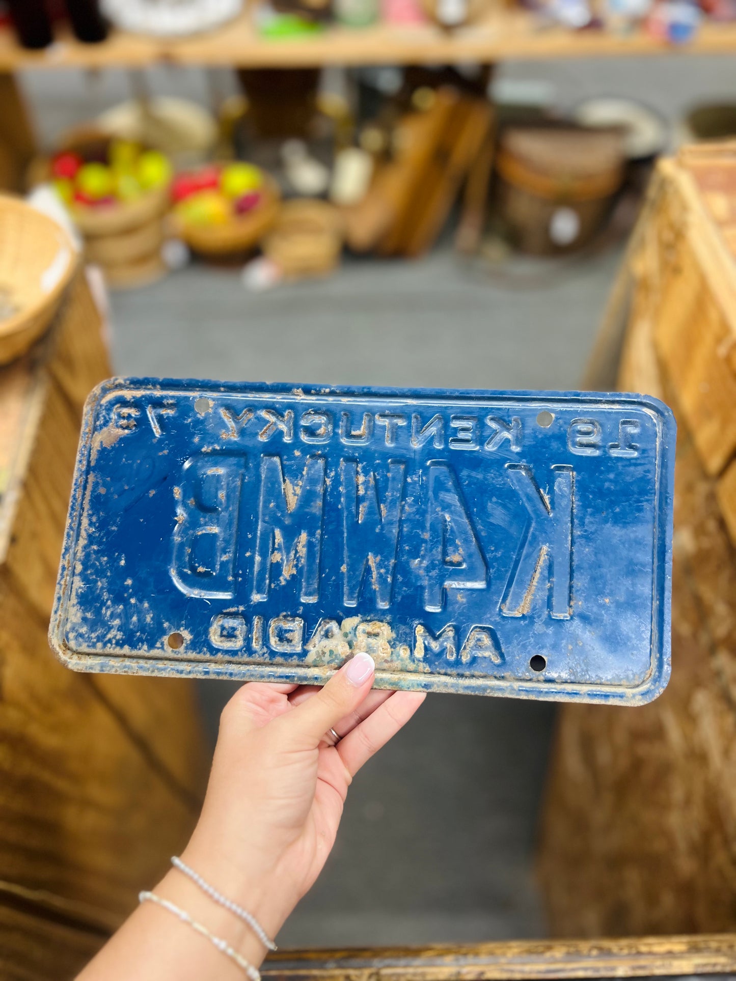 Metal 1973 KY HAM Radio AM Radio Plate - RARE