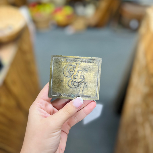 Vintage Brass Belt Buckle The Courier Journal & The Louisville Times