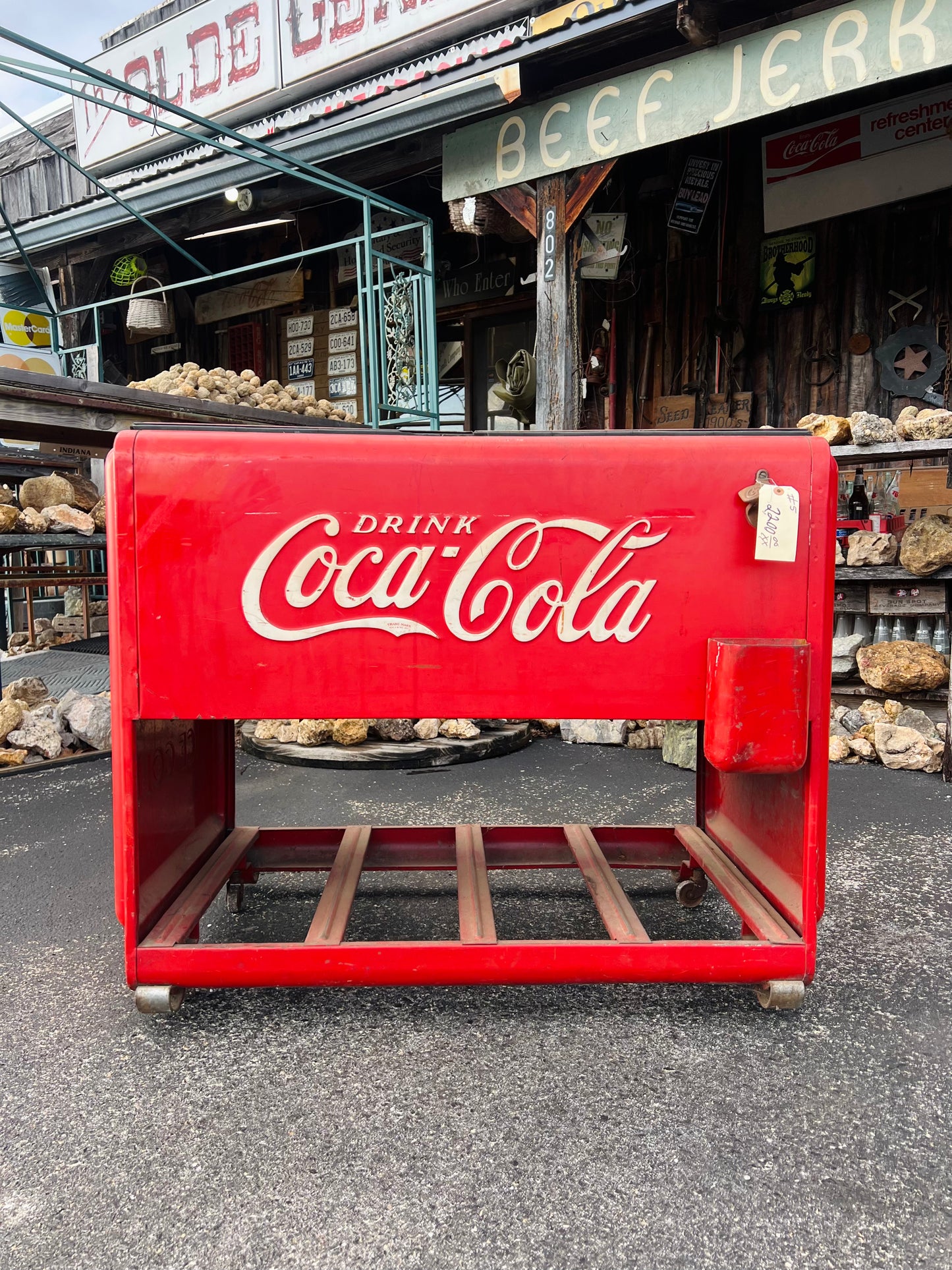 Vintage 1940s Coca Cola Ice Chest Cooler with Cap Catcher - PICKUP ONLY