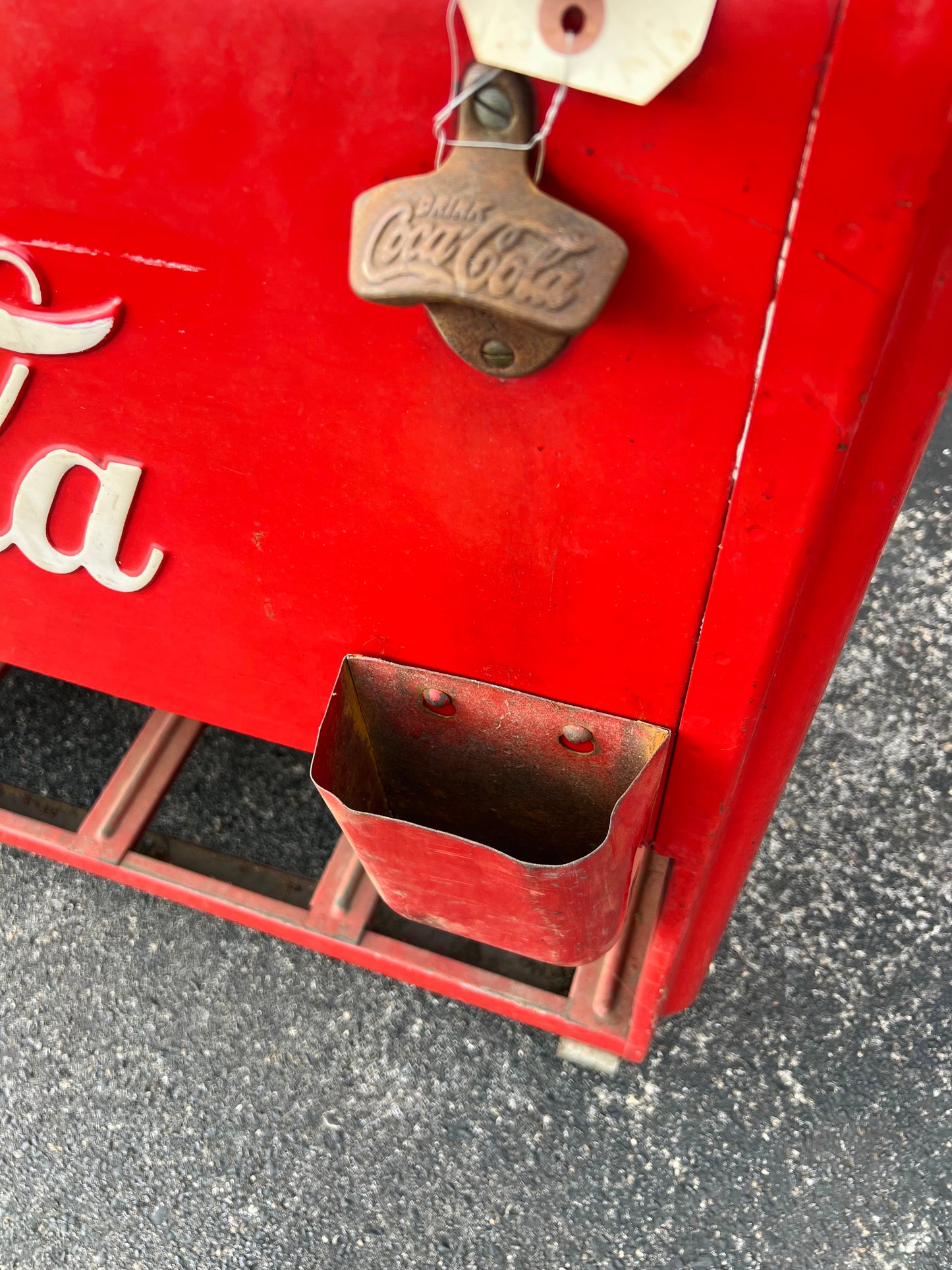 Vintage 1940s Coca Cola Ice Chest Cooler with Cap Catcher - PICKUP ONLY