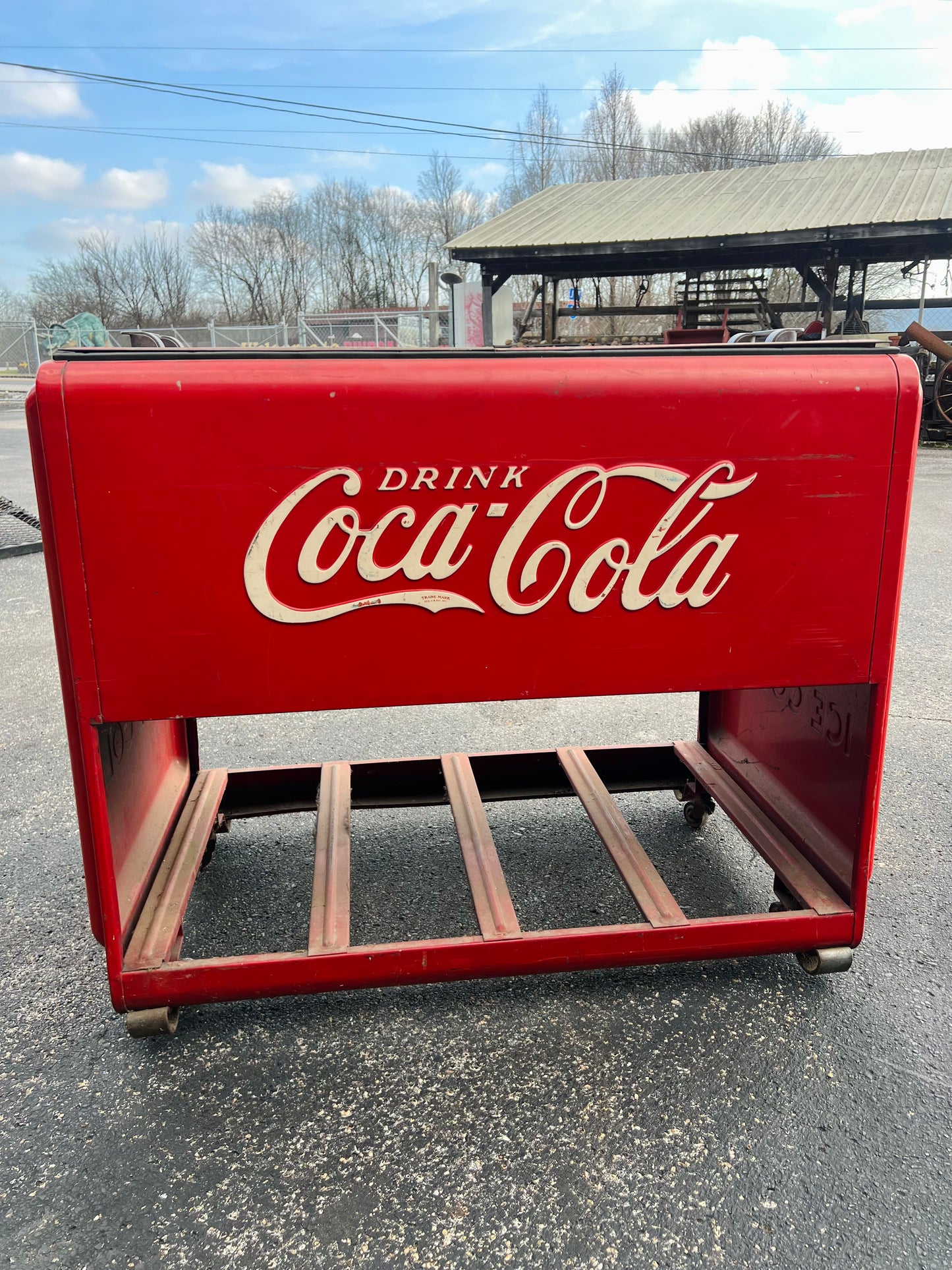 Vintage 1940s Coca Cola Ice Chest Cooler with Cap Catcher - PICKUP ONLY