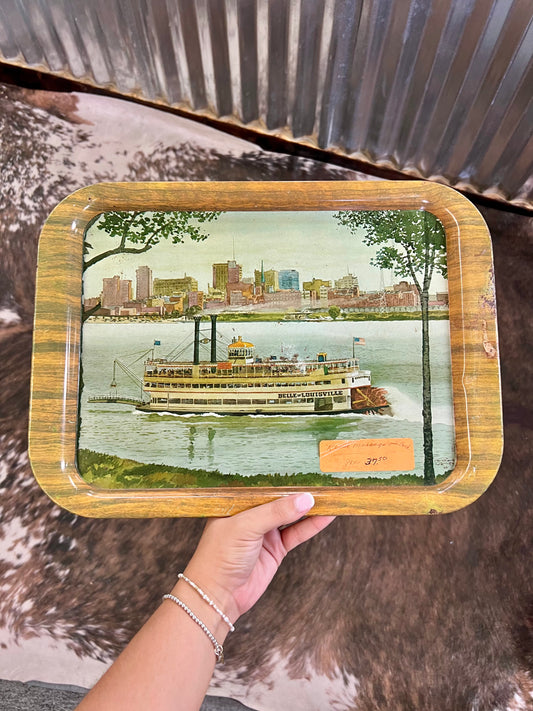 Vintage Belle of Louisville Metal Tray