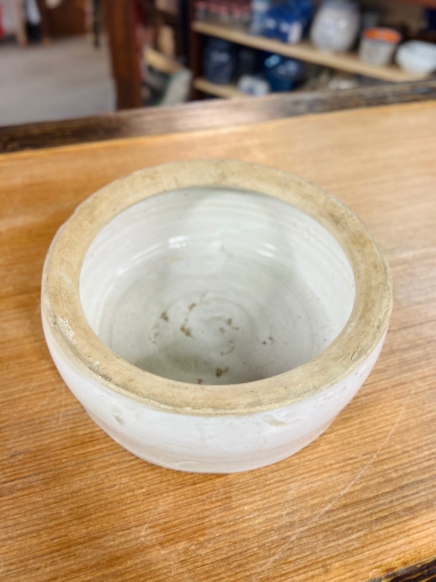 Late 1800s Old & Unusal Crock Bowl