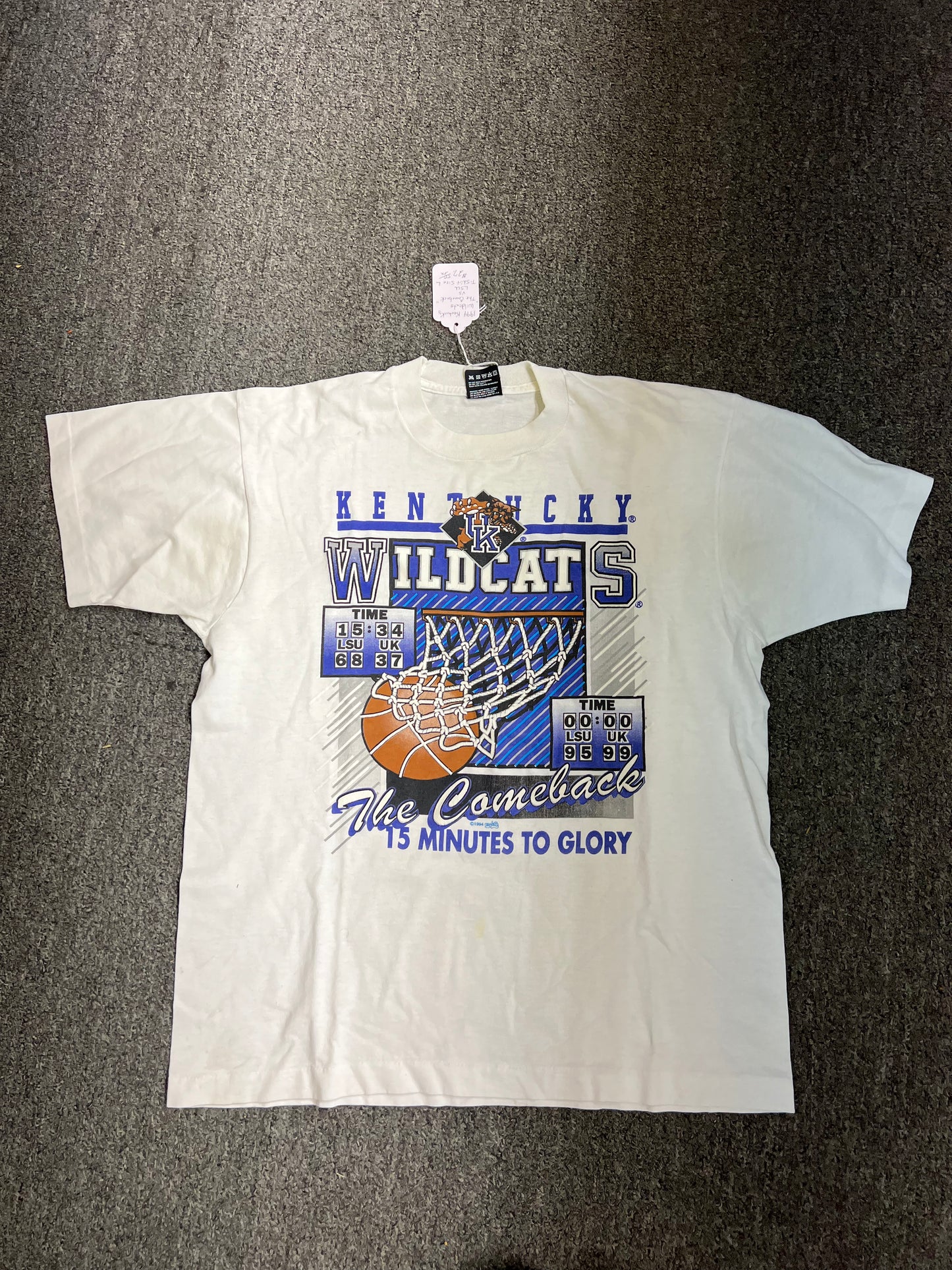 1994 Kentucky Wildcats "The Comeback" vs LSU T-Shirt Size Large