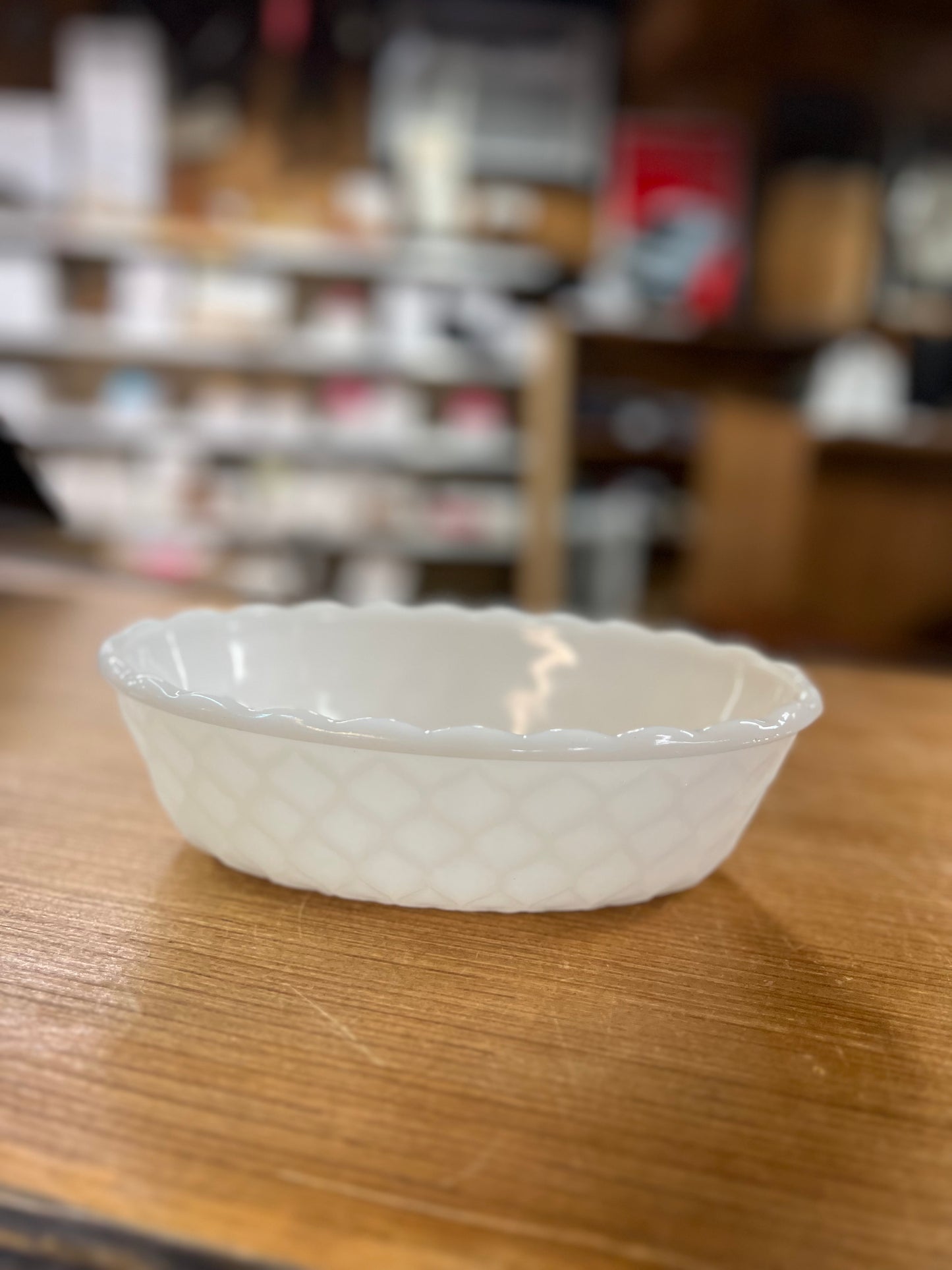 Vintage E.O. Brody Co Milk Glass Candy Dish - Oval