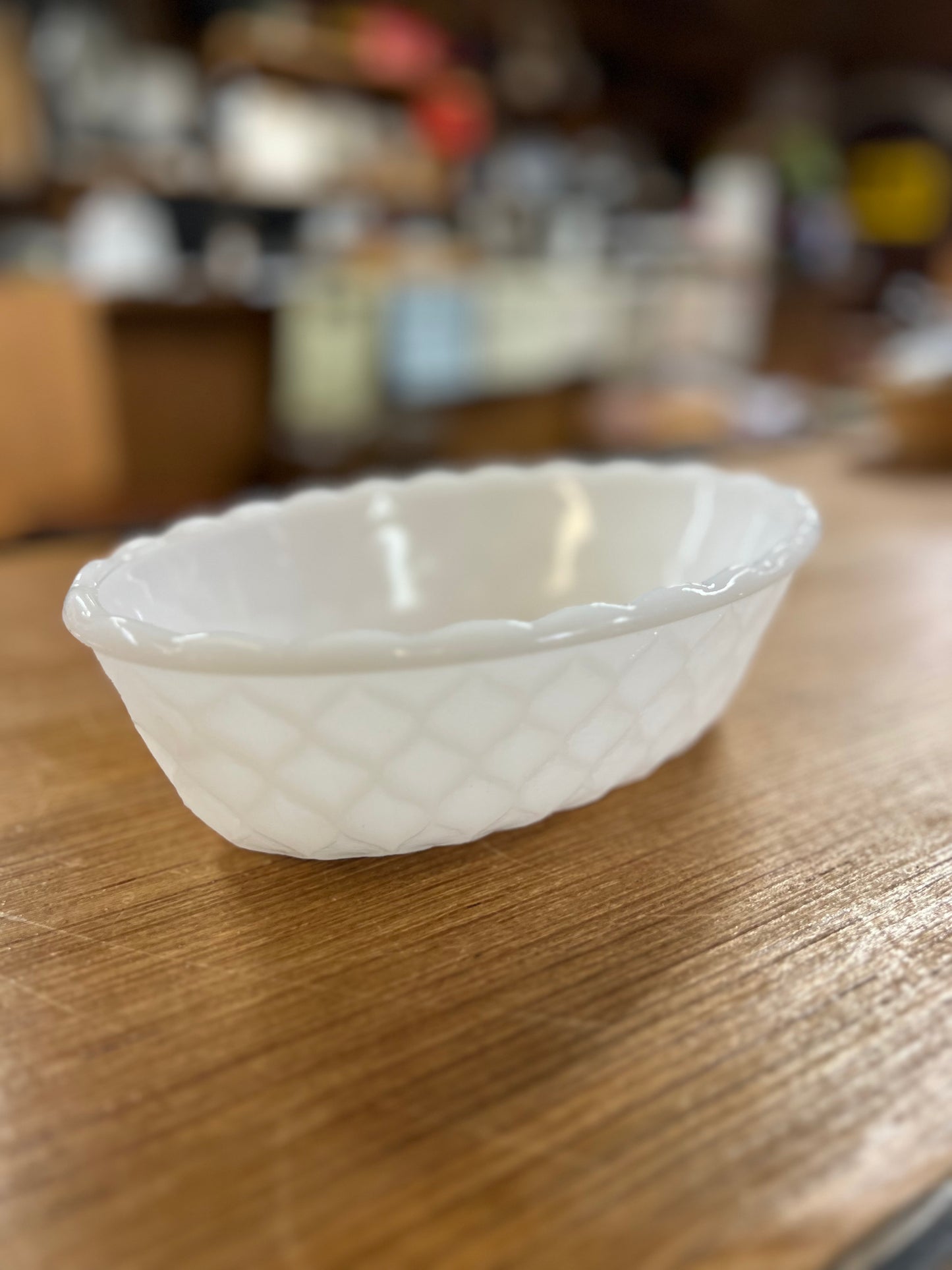 Vintage E.O. Brody Co Milk Glass Candy Dish - Oval