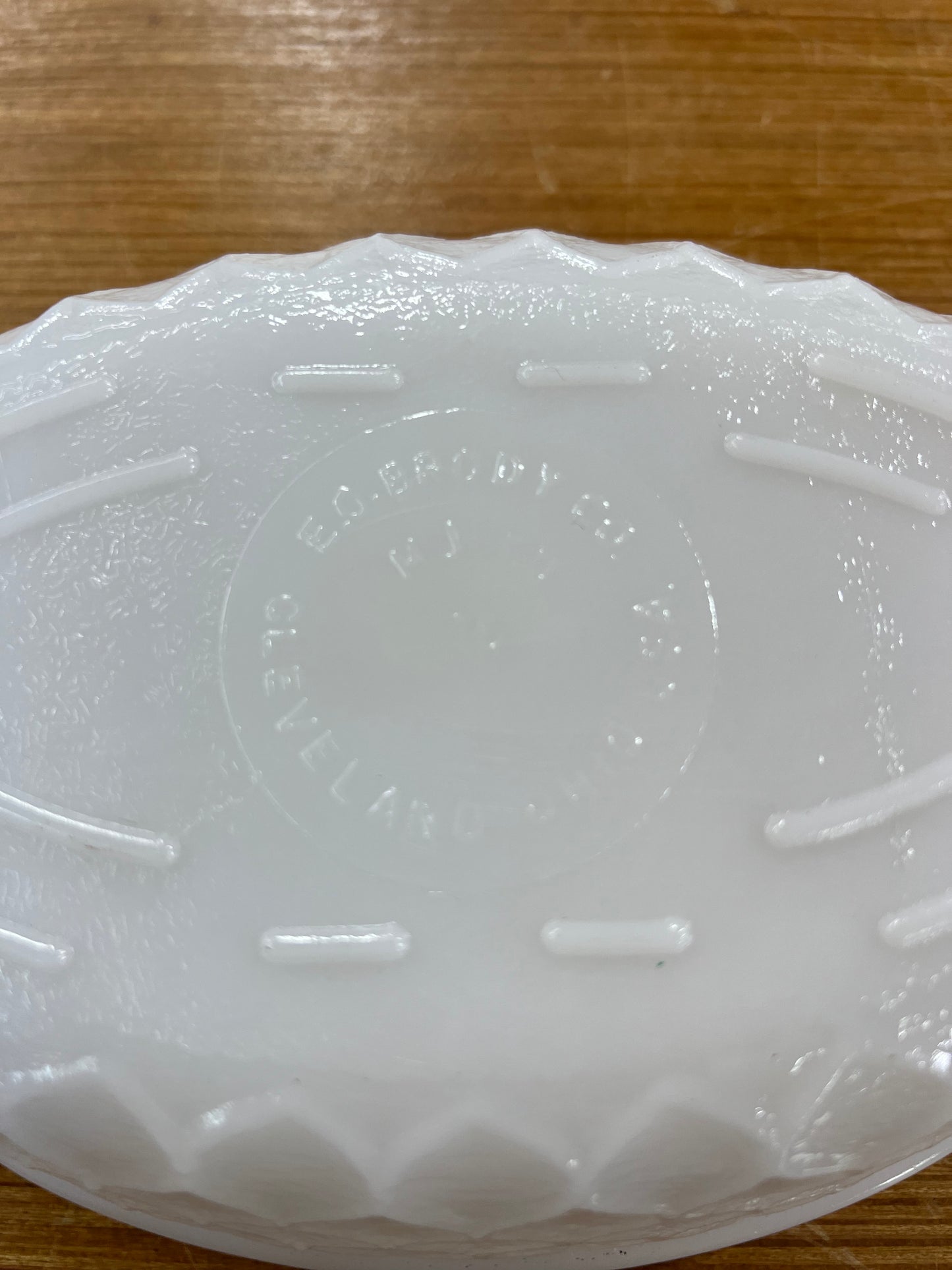 Vintage E.O. Brody Co Milk Glass Candy Dish - Oval