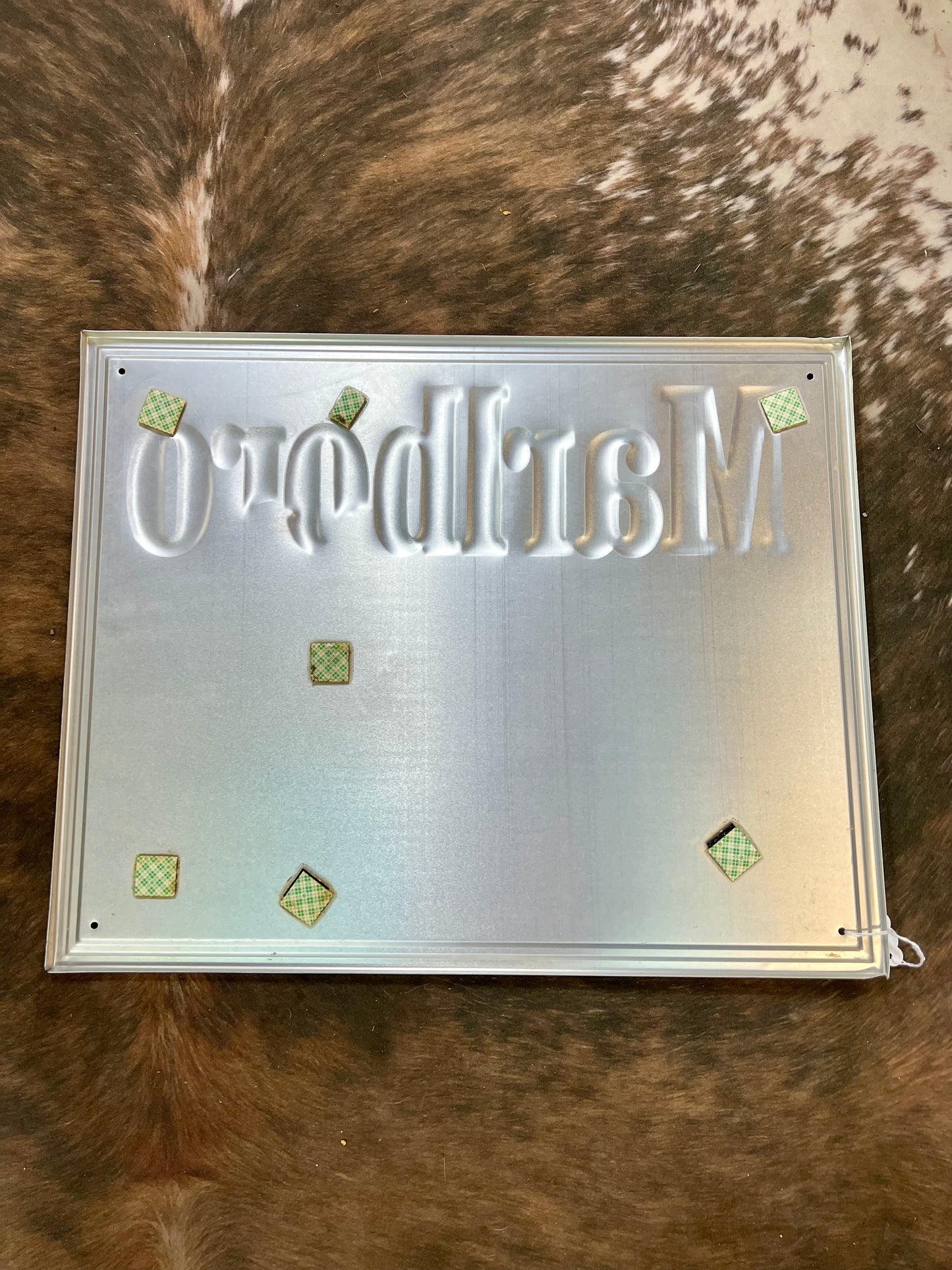 Vintage Marlboro Man Sign Featuring Running Horses