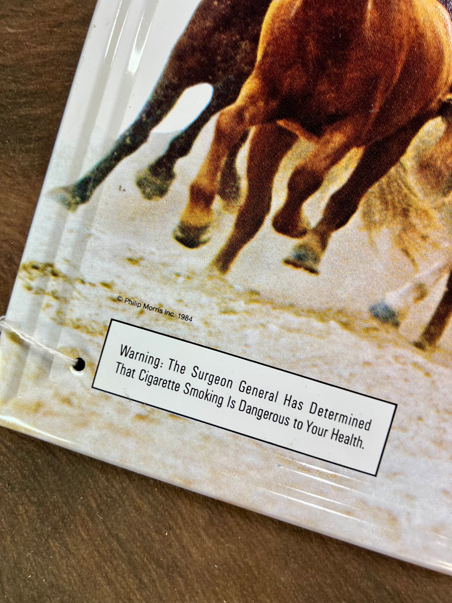 Vintage Marlboro Man Sign Featuring Running Horses