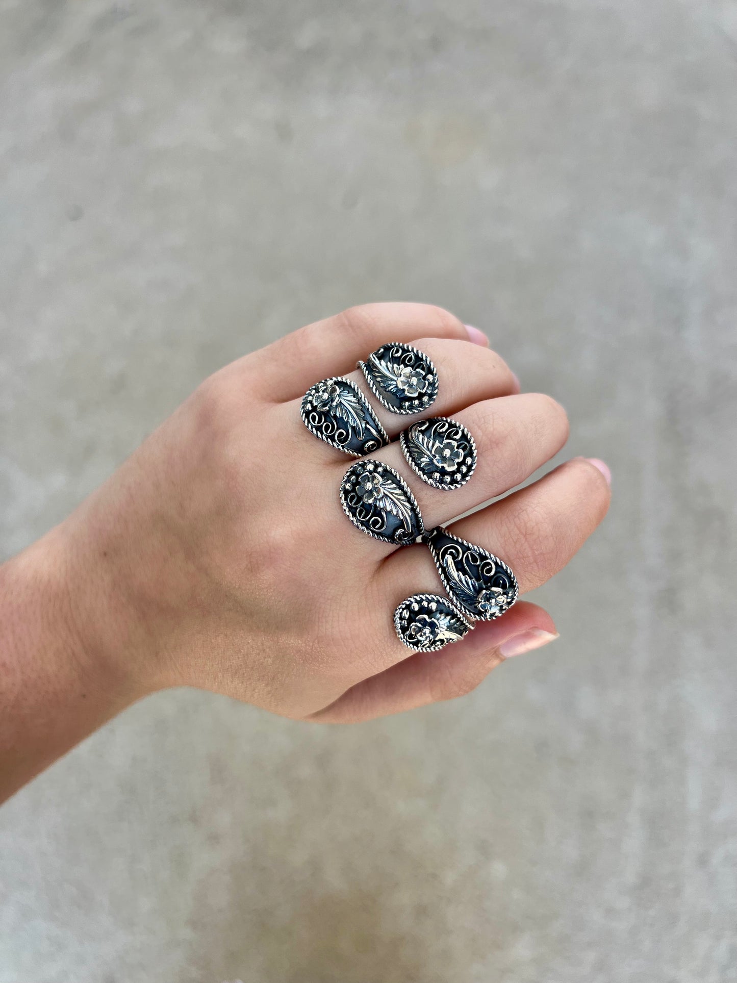 Sterling Silver Floral Wrap Ring