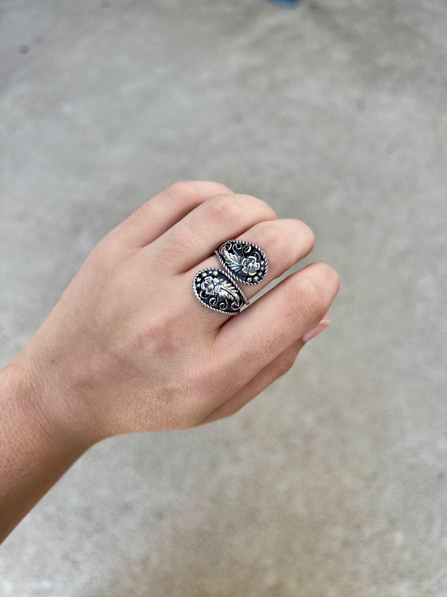 Sterling Silver Floral Wrap Ring