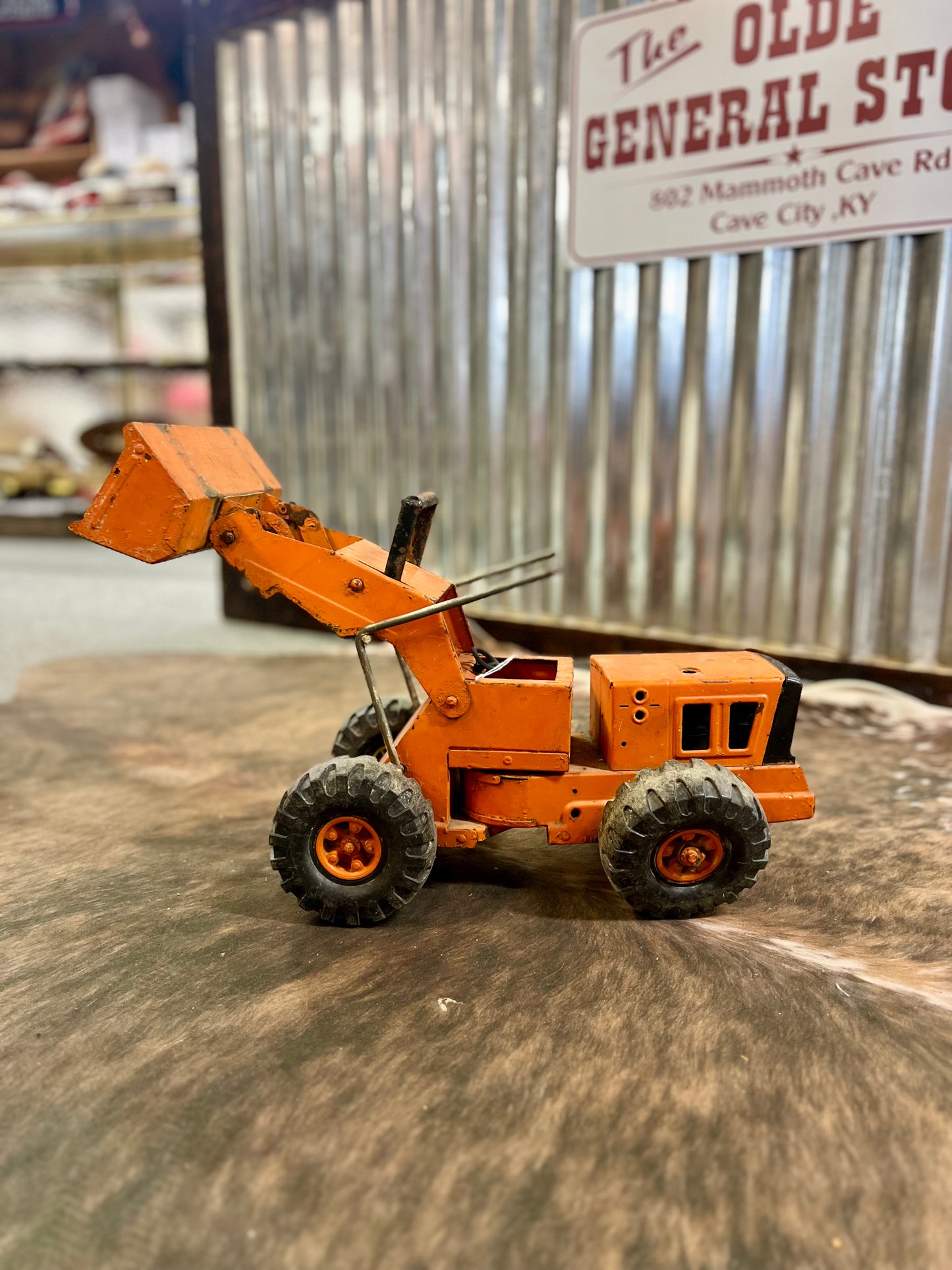 Vintage Tonka Metal Front End Loader - Orange