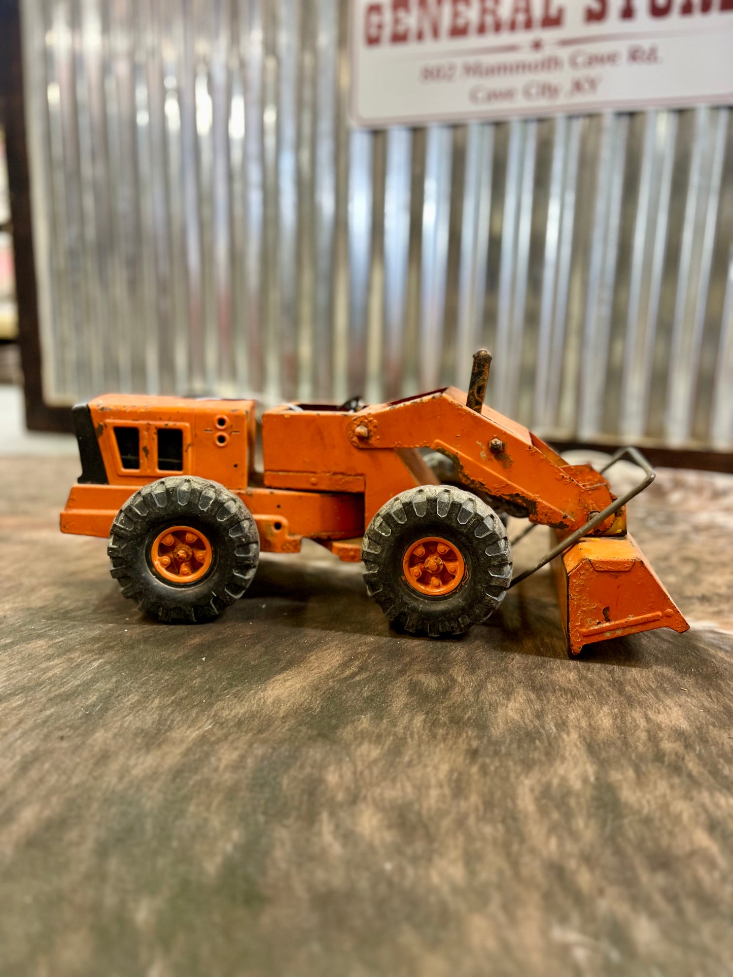 Vintage Tonka Metal Front End Loader - Orange