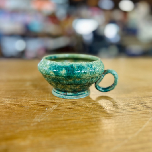 Vintage Green/Blue JM Pottery Teacup