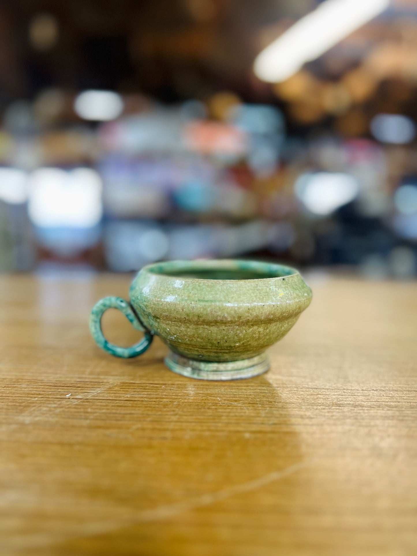 Vintage Green/Blue JM Pottery Teacup