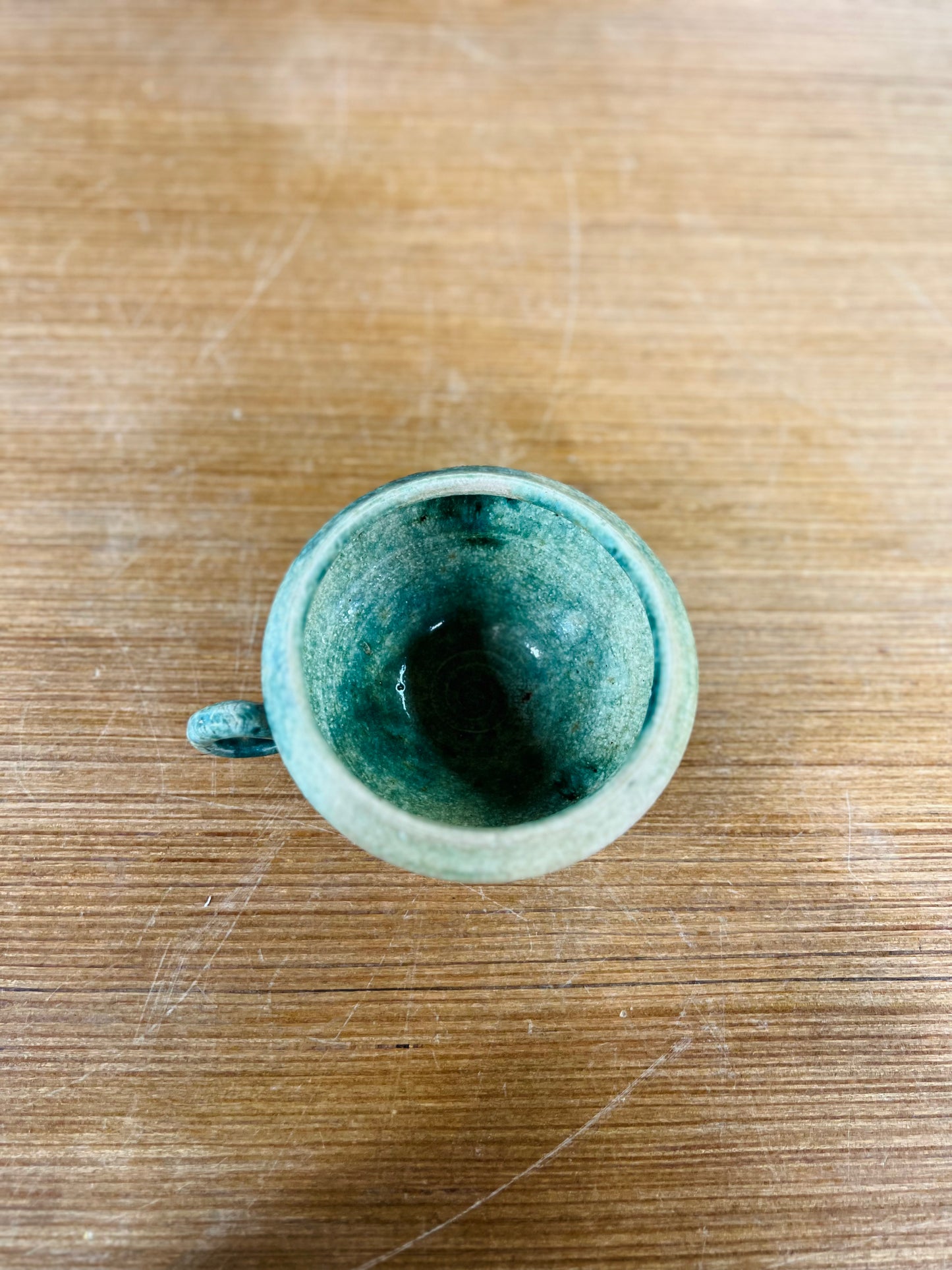 Vintage Green/Blue JM Pottery Teacup