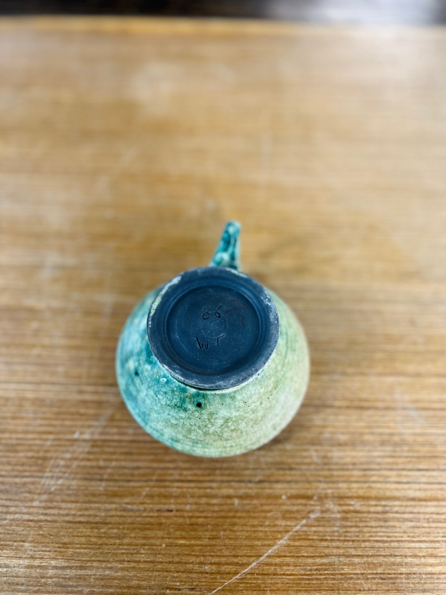 Vintage Green/Blue JM Pottery Teacup