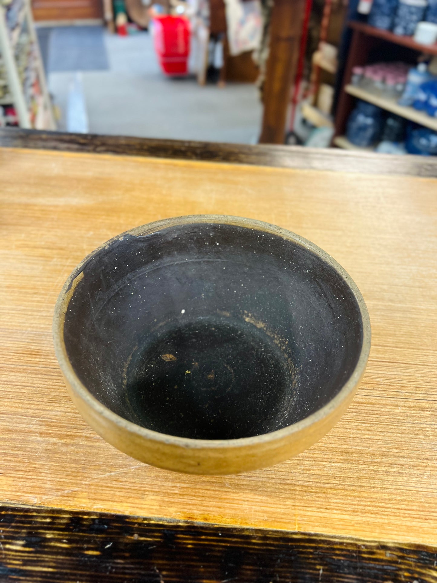 VERY Old Antique Two Tone Stoneware Bowl