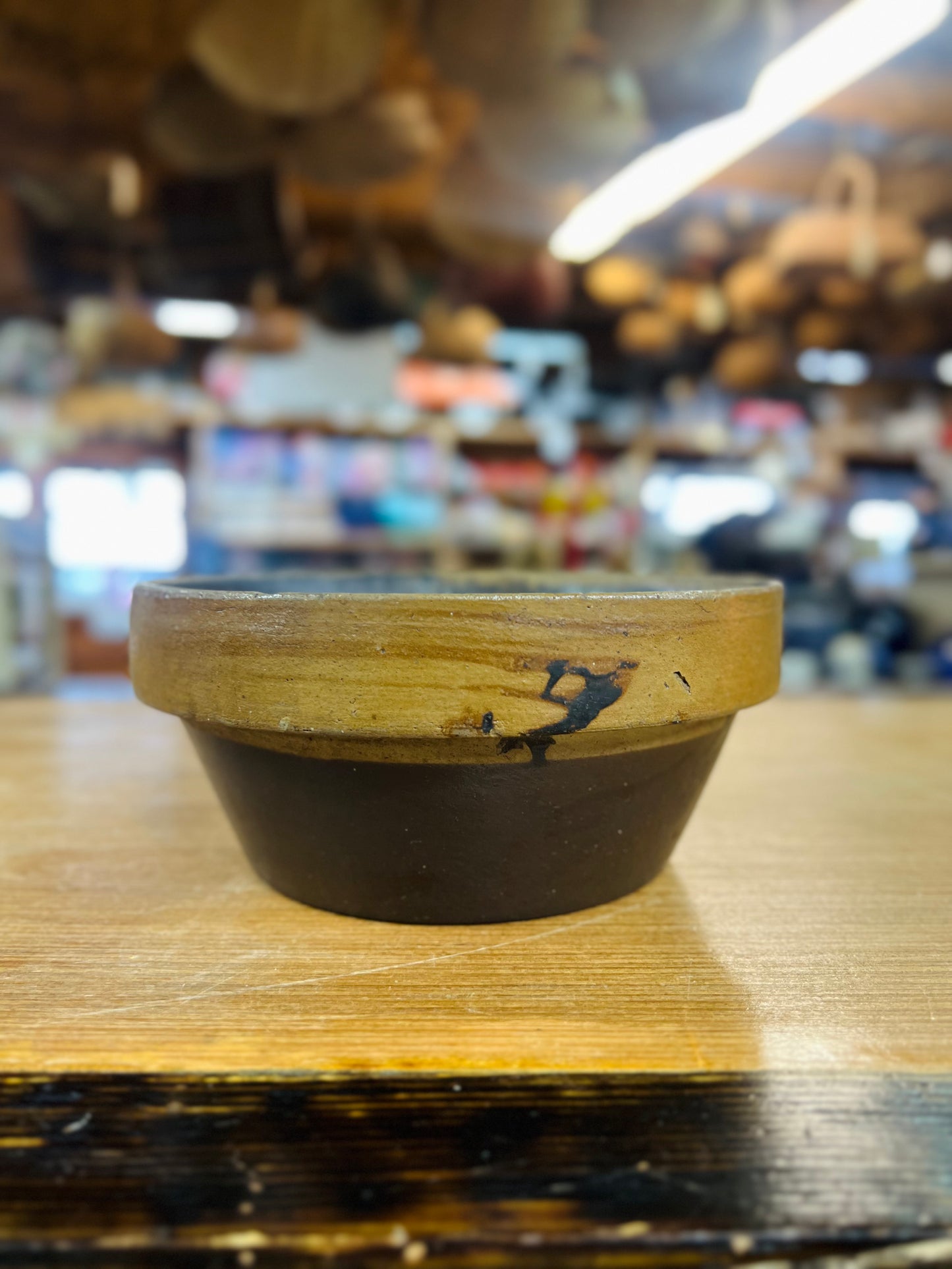 VERY Old Antique Two Tone Stoneware Bowl