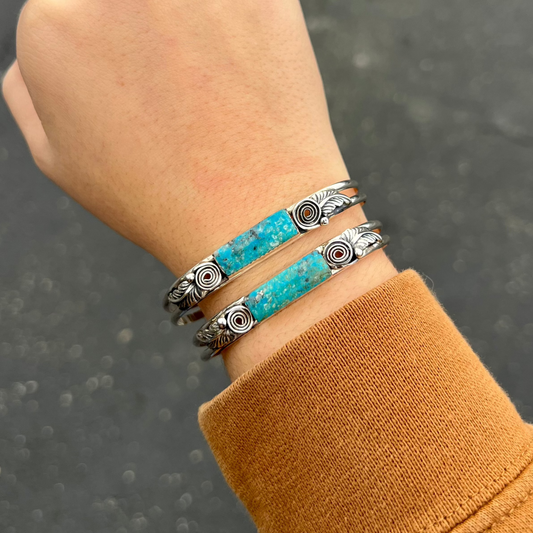 Genuine Kingman Turquoise Bar Bracelet