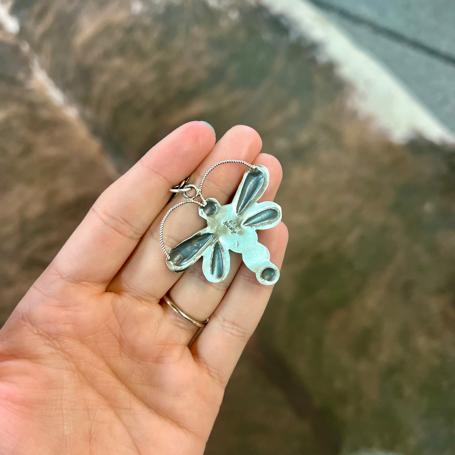 Kingman Turquoise Dragonfly Sterling Silver Earrings