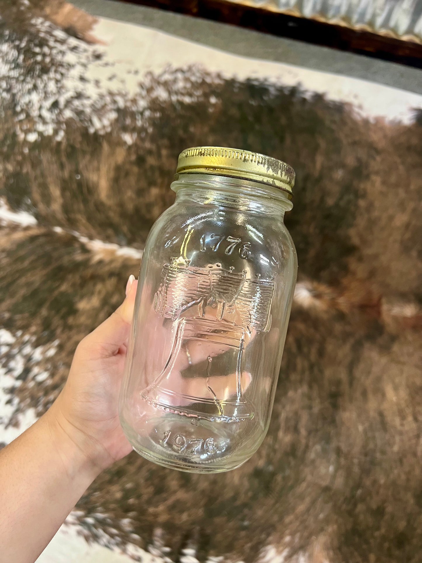 Mason Jar with Liberty Bell 1776 - 1976